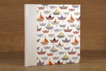 Preview: Album mit weißen blättern, Papierschiffchen, handarbeit